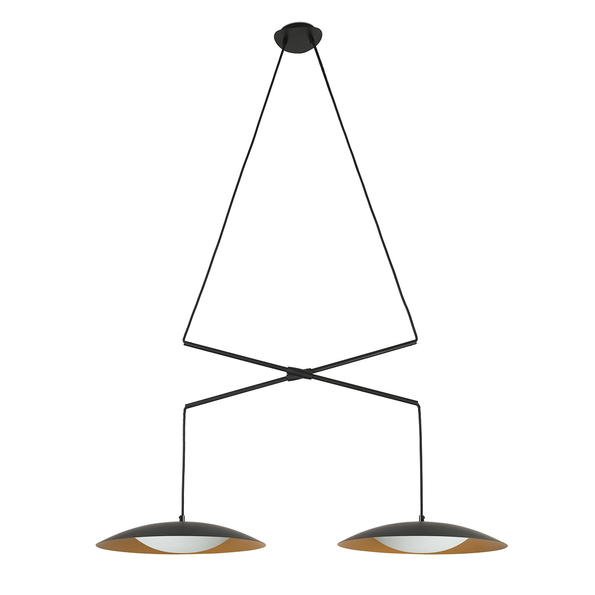 Lustra LED extensibila design modern SLIM negru/auriu 24505 Faro Barcelona